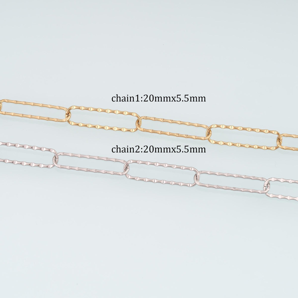 Stainless Steel Embossed Paper Clip Chain,14K Gold Stainless Steel Chain,Waterproof Chain for DIY Necklace Bracelet Making