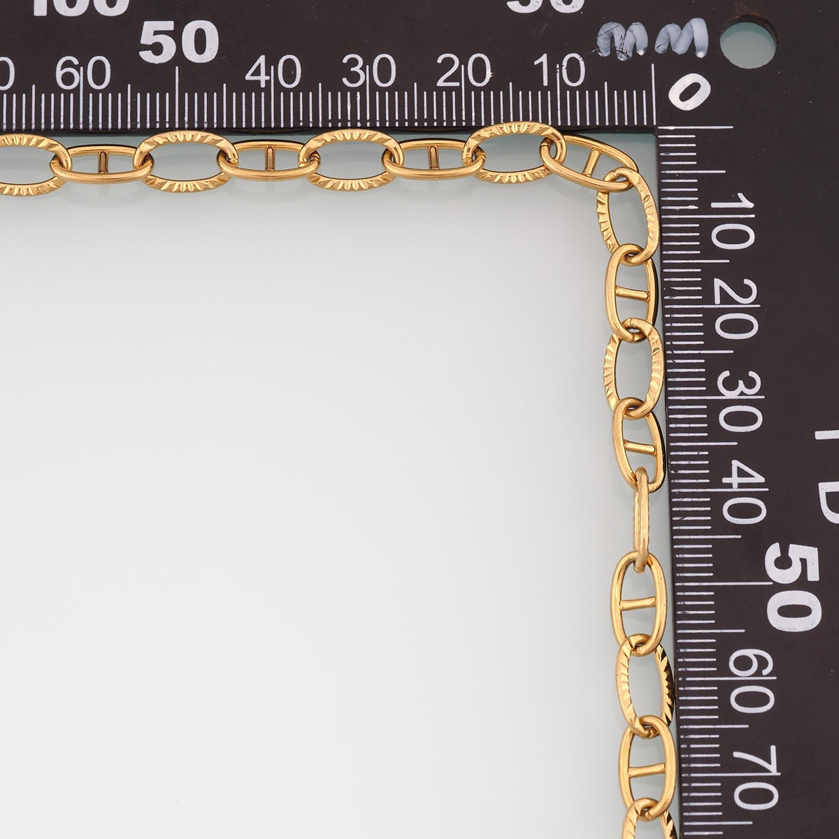 Stainless Steel Embossed Oval Chain,14K Gold Stainless Steel Chain,Waterproof Chain for DIY Necklace Bracelet Making