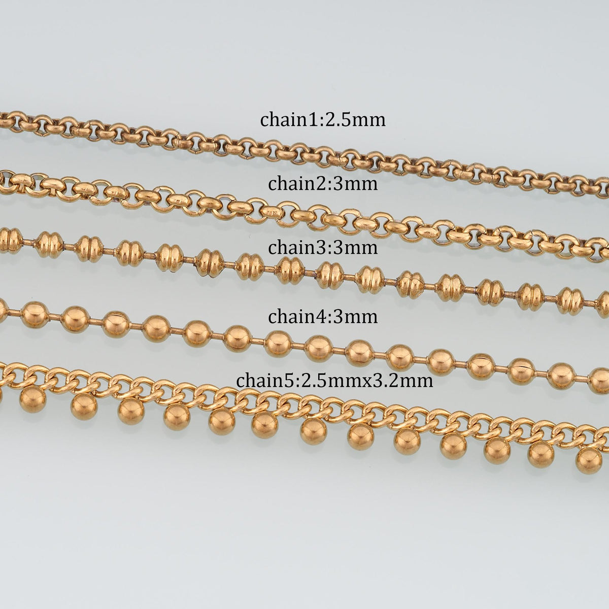 Stainless Steel Lantern Beads Chain,14K Gold Stainless Steel Chain,Waterproof Chain for DIY Necklace Bracelet Making