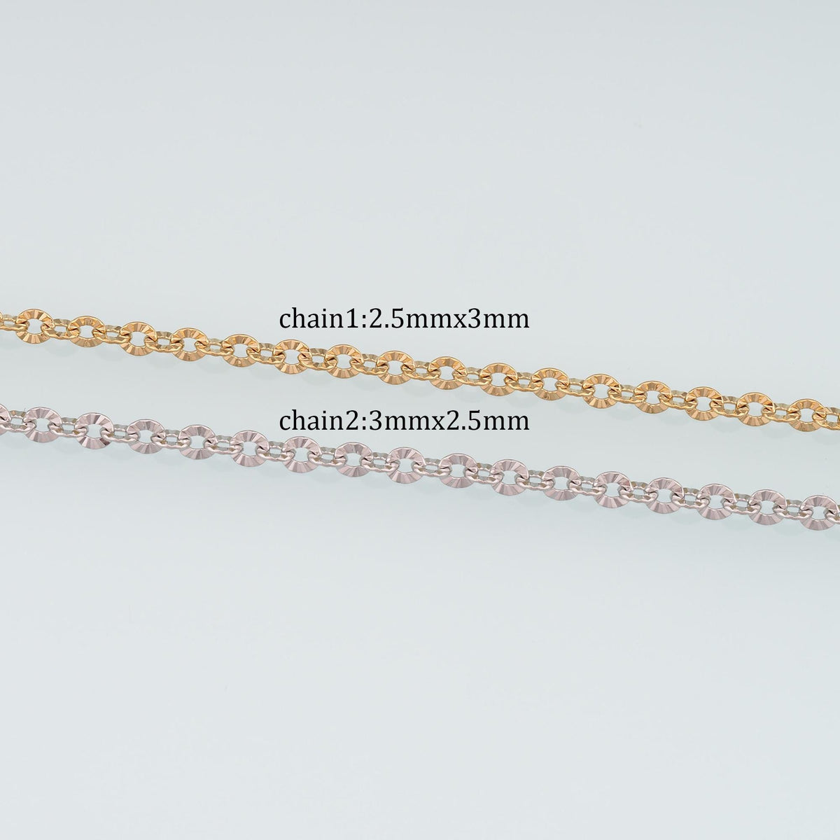 Stainless Steel Embossed Oval Chain,14K Gold Stainless Steel Chain,Waterproof Chain for DIY Necklace Bracelet Making