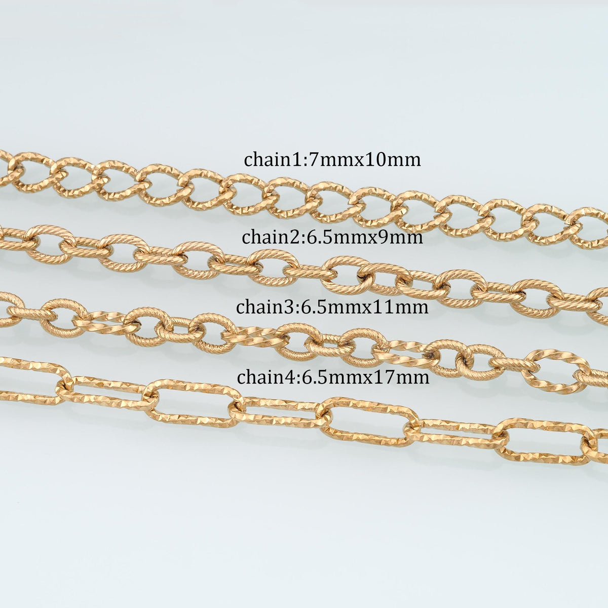 Stainless Steel Twist Oval Chain,14K Gold Stainless Steel Chain,Waterproof Chain for DIY Necklace Bracelet Making