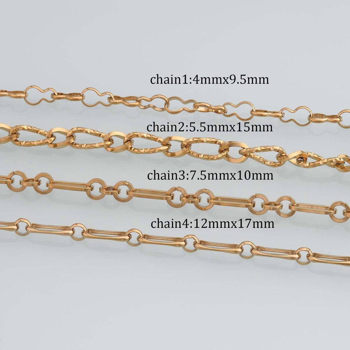 Stainless Steel Gourd Chain,14K Gold Stainless Steel Chain,Waterproof Chain for DIY Necklace Bracelet Making