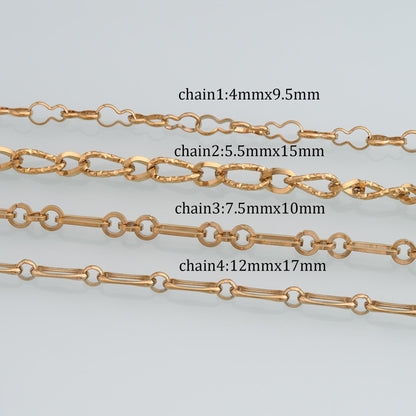 Stainless Steel Gourd Chain,14K Gold Stainless Steel Chain,Waterproof Chain for DIY Necklace Bracelet Making
