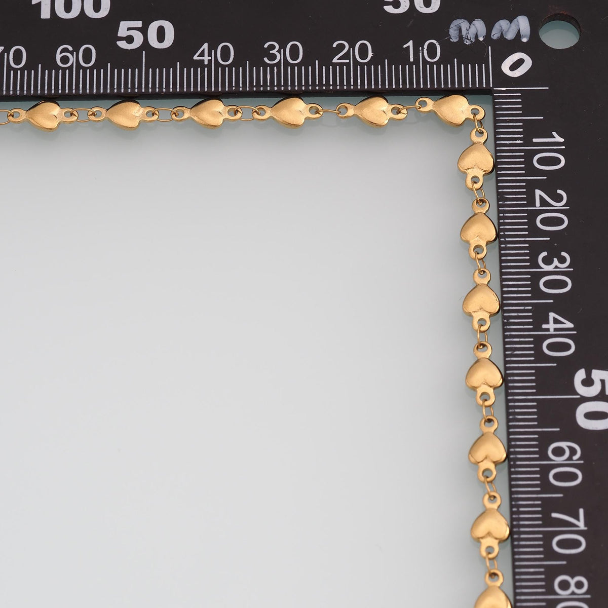 Stainless Steel Embossed Heart Chain,14K Gold Stainless Steel Chain,Waterproof Chain for DIY Necklace Bracelet Making