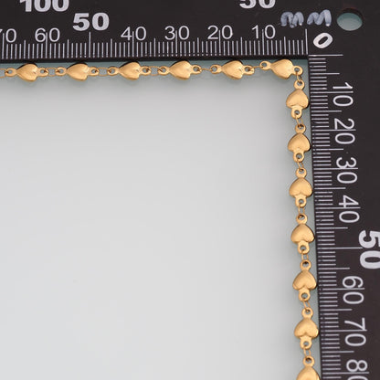 Stainless Steel Embossed Heart Chain,14K Gold Stainless Steel Chain,Waterproof Chain for DIY Necklace Bracelet Making