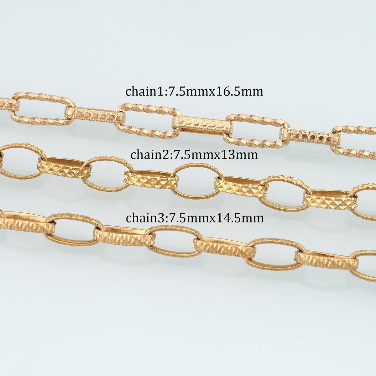 Stainless Steel Twist Rectangle Chain,14K Gold Stainless Steel Chain,Waterproof Chain for DIY Necklace Bracelet Making
