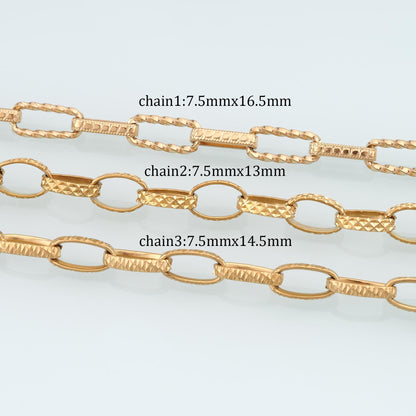 Stainless Steel Twist Rectangle Chain,14K Gold Stainless Steel Chain,Waterproof Chain for DIY Necklace Bracelet Making