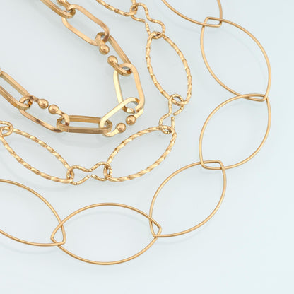 Stainless Steel Twist Oval Chain,14K Gold Stainless Steel Chain,Waterproof Chain for DIY Necklace Bracelet Making