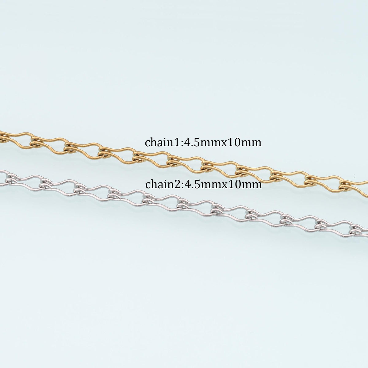 Stainless Steel Wavy Chain,14K Gold Stainless Steel Chain,Waterproof Chain for DIY Necklace Bracelet Making