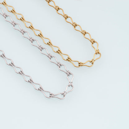 Stainless Steel Wavy Chain,14K Gold Stainless Steel Chain,Waterproof Chain for DIY Necklace Bracelet Making