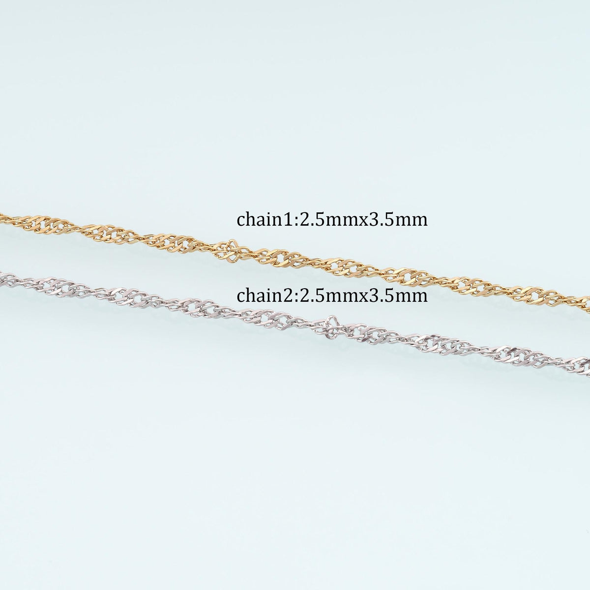 Stainless Steel Chopin Chain,14K Gold Stainless Steel Chain,Waterproof Chain for DIY Necklace Bracelet Making