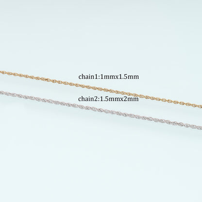 Stainless Steel Chopin Chain,14K Gold Stainless Steel Chain,Waterproof Chain for DIY Necklace Bracelet Making