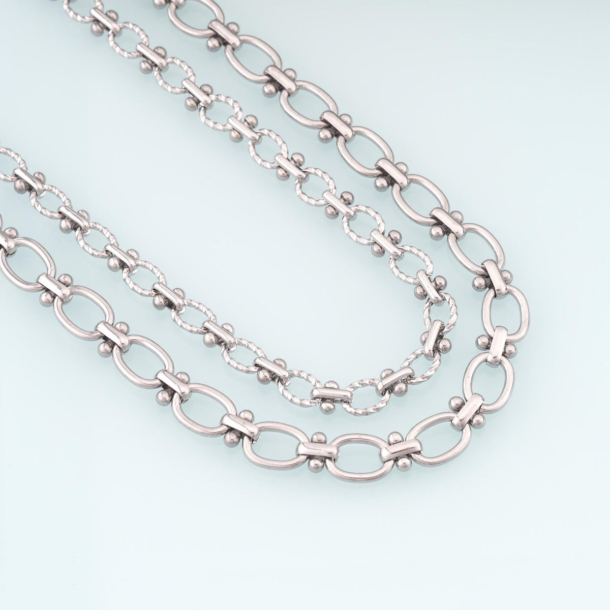 Stainless Steel Twist Spacer Chain,Silver Stainless Steel Chain,Waterproof Chain for DIY Necklace Bracelet Making