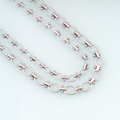 Stainless Steel Twist Spacer Chain,Silver Stainless Steel Chain,Waterproof Chain for DIY Necklace Bracelet Making