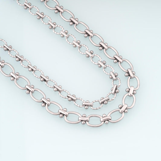Stainless Steel Twist Spacer Chain,Silver Stainless Steel Chain,Waterproof Chain for DIY Necklace Bracelet Making