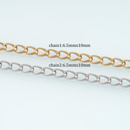 Stainless Steel Oval Chain,14K Gold Stainless Steel Chain,Waterproof Chain for DIY Necklace Bracelet Making