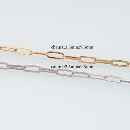 Stainless Steel Oval Chain,14K Gold Stainless Steel Chain,Waterproof Chain for DIY Necklace Bracelet Making
