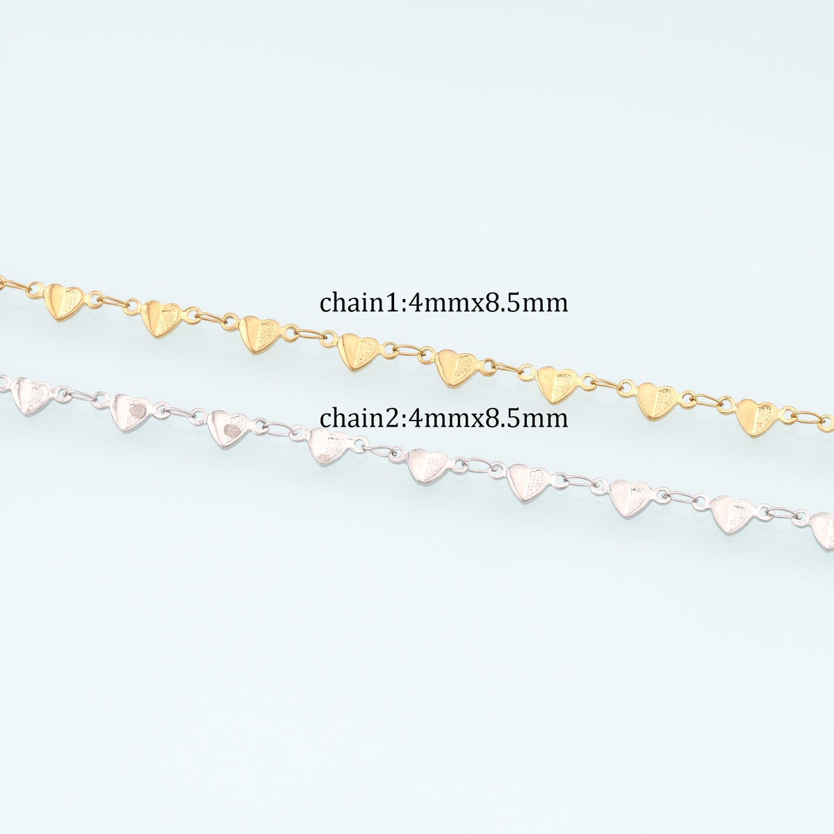 Stainless Steel Heart Chain,14K Gold Stainless Steel Chain,Waterproof Chain for DIY Necklace Bracelet Making
