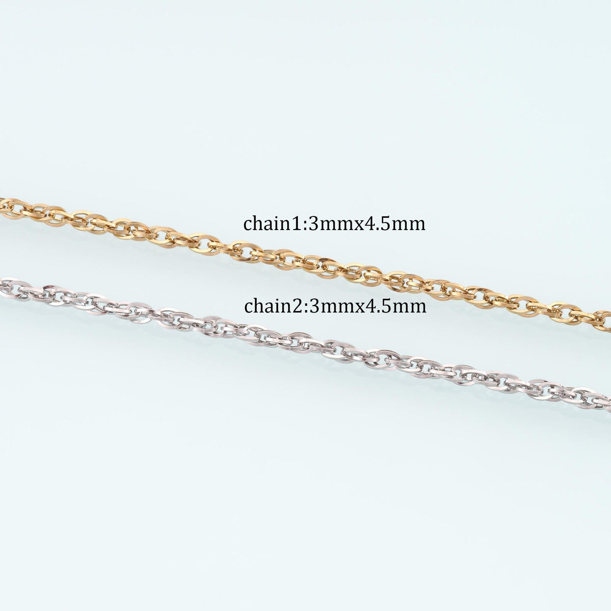 Stainless Steel Figaro Chain,14K Gold Stainless Steel Chain,Waterproof Chain for DIY Necklace Bracelet Making