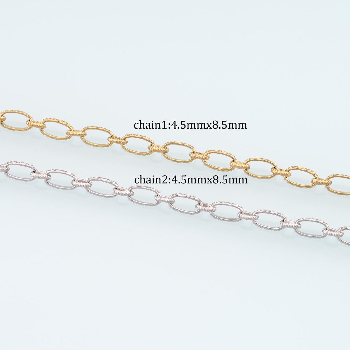 Stainless Steel Embossed Oval Chain,14K Gold Stainless Steel Chain,Waterproof Chain for DIY Necklace Bracelet Making