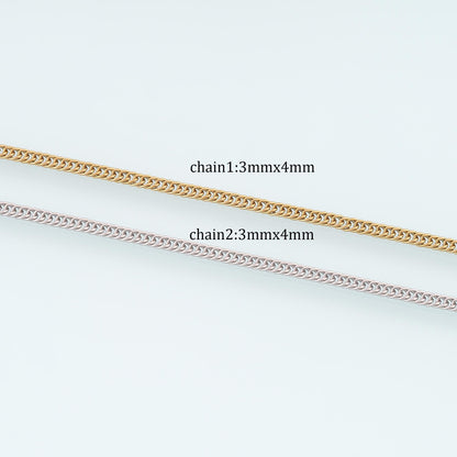 Stainless Steel Meso Chain,14K Gold Stainless Steel Chain,Waterproof Chain for DIY Necklace Bracelet Making