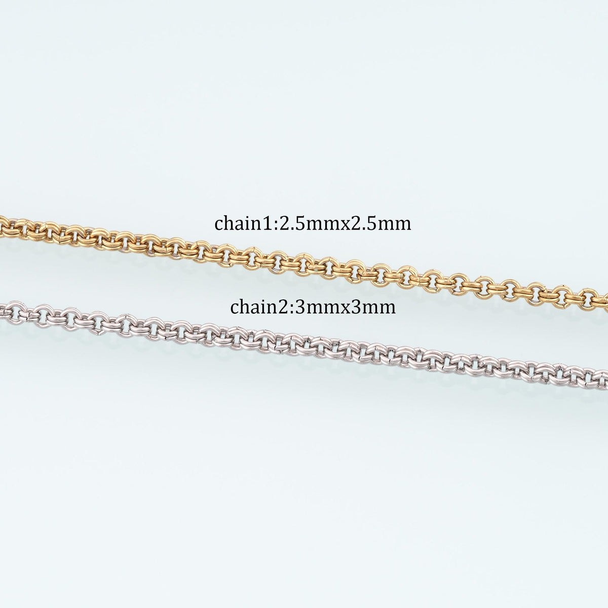 Stainless Steel Figaro Chain,14K Gold Stainless Steel Chain,Waterproof Chain for DIY Necklace Bracelet Making