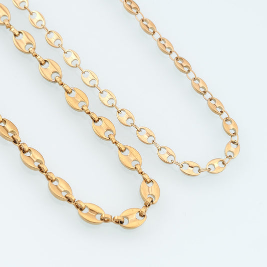 Stainless Steel Coffee Beans Chain,14K Gold Stainless Steel Chain,Waterproof Chain for DIY Necklace Bracelet Making