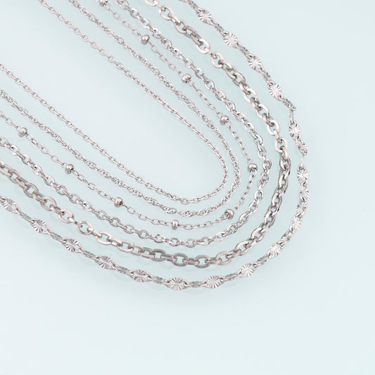 Stainless Steel Chopin Chain,Silver Stainless Steel Chain,Waterproof Chain for DIY Necklace Bracelet Making
