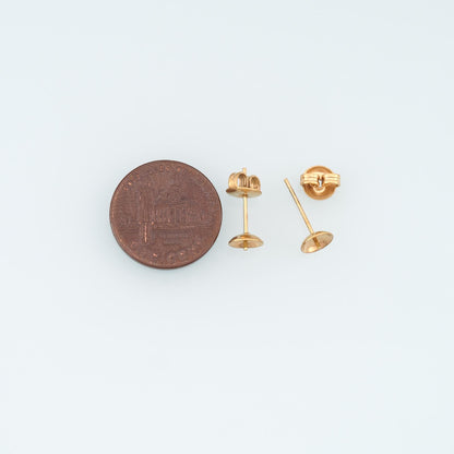 A Pair Stainless Steel Earrings Stud, 14K Gold Filled Waterproof Never Fade Earrings Stud,Everyday DIY Jewelry Ear Stack Jewe