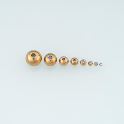 14K Gold Round Round Beads 10 mm, 8 mm for Jewelry Making