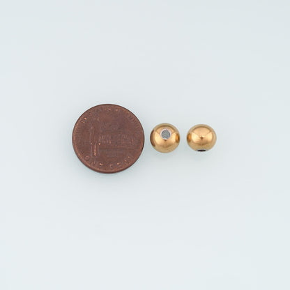14K Gold Round Round Beads 10 mm, 8 mm for Jewelry Making