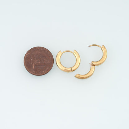 A Pair Stainless Steel Hoop Earrings, 14K Gold Filled Waterproof Never Fade Huggie Hoops,Everyday DIY Jewelry Ear Stack Jewel