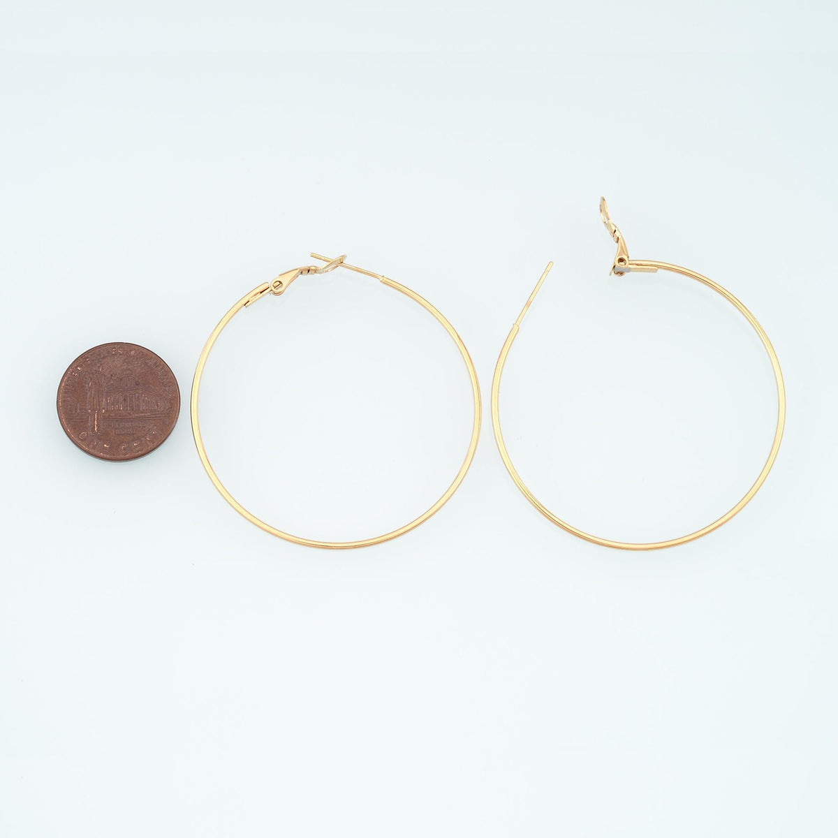 A Pair Stainless Steel Hoop Earring Findings, 14K Gold Filled Waterproof Never Fade Huggie Hoops,Everyday DIY Jewelry Ear Sta