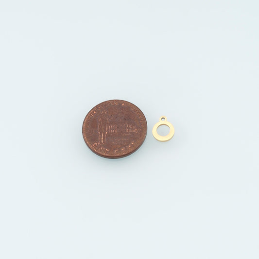 Stainless Steel Open Circle Charms, 14K Gold Filled Waterproof Never Fade,DIY Necklace Bracelet Findings Supplies