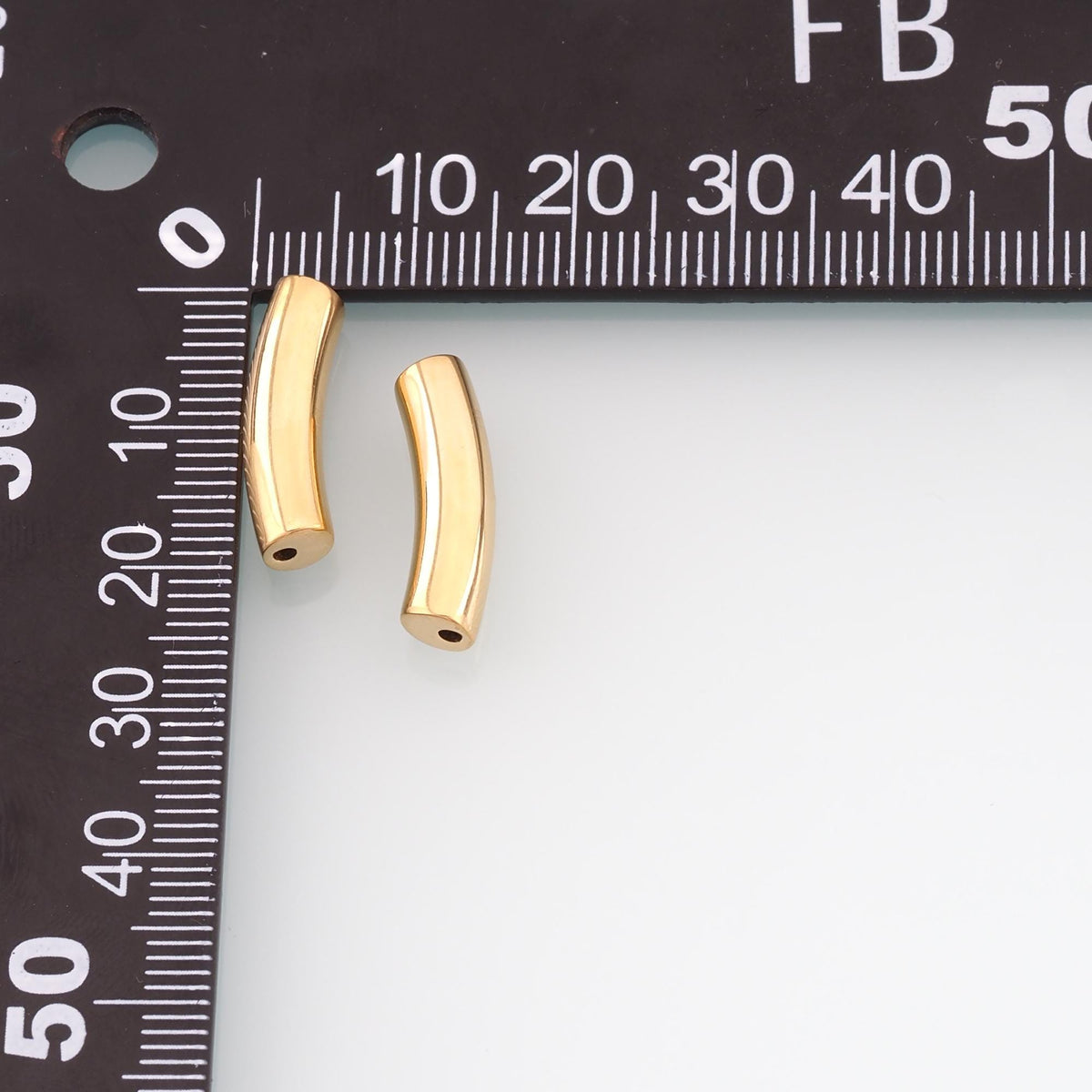 Stainless Steel Curved Tube Beads, 14K Gold Filled Waterproof Spacer Beads,DIY Necklace Bracelet Findings Supplies