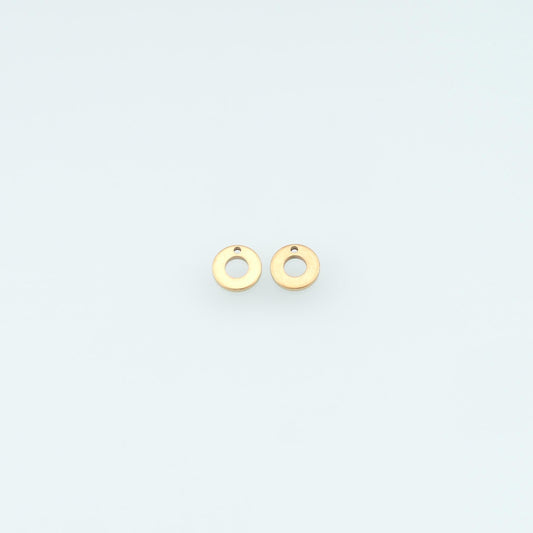 10 PCS Stainless Steel Circle Pendant, 14K Gold Filled Waterproof Tarnish Findings,DIY Necklace Bracelet Findings Supplies