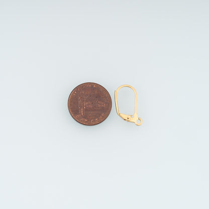 A Pair Stainless Steel French Leverback Ear Wire, 14K Gold Filled Waterproof Never Fade Huggie Hoops,Everyday DIY Jewelry Ear