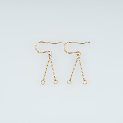 A Pair Stainless Steel Chain Ear Hooks, 14K Gold Filled Waterproof Never Fade,Everyday DIY Jewelry Ear Stack Jewelry