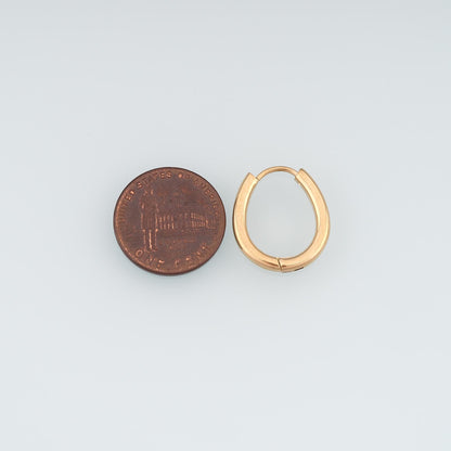 14K Gold Teardrop Huggie Hoop Earrings for Jewelry Making