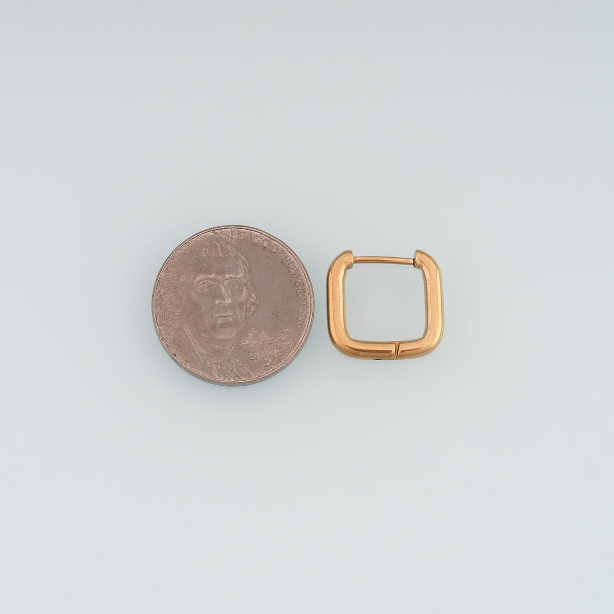 14K Gold Square Huggie Hoop Earrings for Jewelry Making