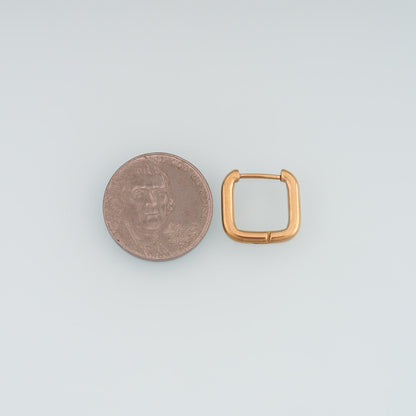 14K Gold Square Huggie Hoop Earrings for Jewelry Making