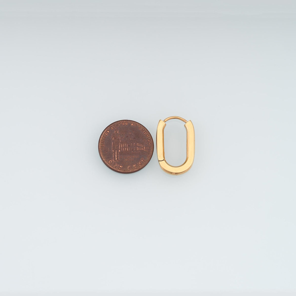 14K Gold Oval Huggie Hoop Earrings for Jewelry Making