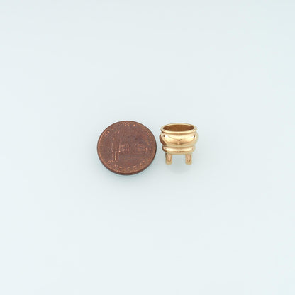 14K Gold End Component for Jewelry Making