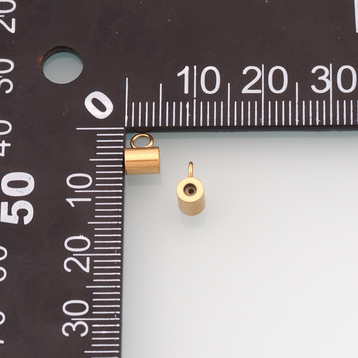 Stainless Steel Tube End Caps with Loop, 14K Gold Filled Waterproof Never Fades.,DIY Necklace Bracelet Findings Supplies