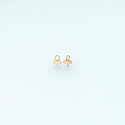 30 PCS Stainless Steel Floral Bead Caps with Loop, 14K Gold Filled Waterproof,DIY Necklace Bracelet Findings Supplies