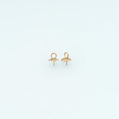 30 PCS Stainless Steel Floral Bead Caps with Loop, 14K Gold Filled Waterproof,DIY Necklace Bracelet Findings Supplies