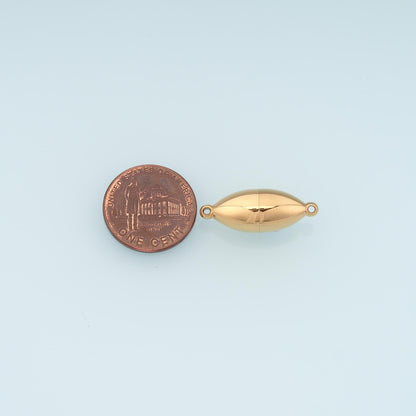 Oval Magnetic Separable Connector,14K Gold Stainless Steel Connector,Waterproof Connector for DIY Necklace Bracelet Making