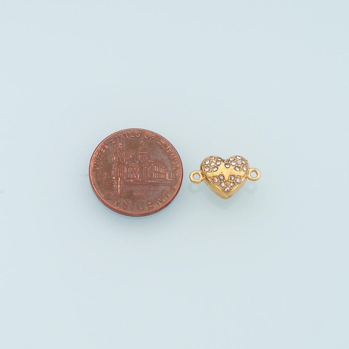 CZ Heart Magnetic Connector,14K Gold Stainless Steel Connector,Waterproof Connector for DIY Necklace Bracelet Making