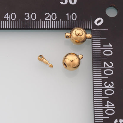Round Magnetic Connector,14K Gold Stainless Steel Connector,Waterproof Connector for DIY Necklace Bracelet Making