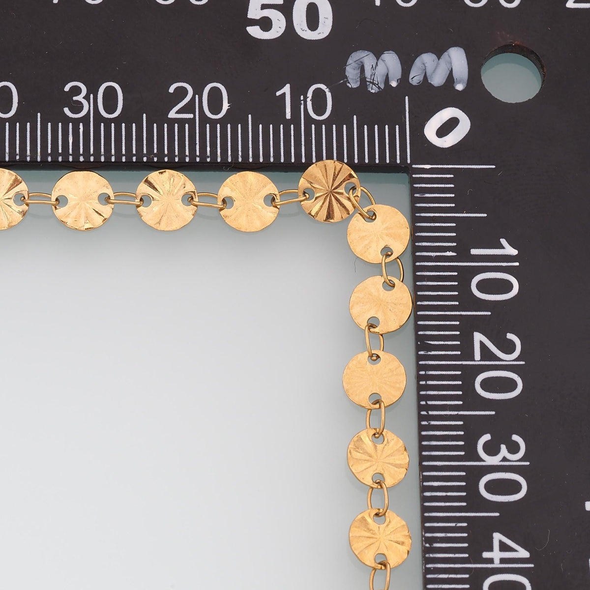 Stainless Steel Disc Chain,14K Gold Stainless Steel Chain,Waterproof Chain for DIY Necklace Bracelet Making